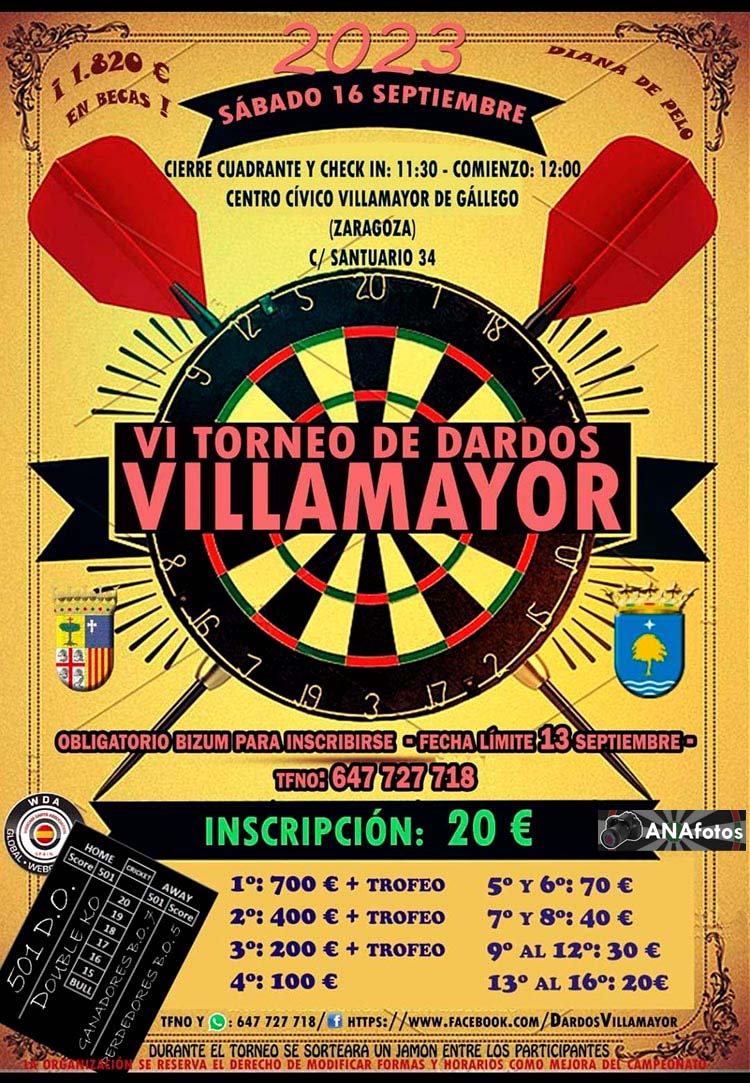 VI Torneo de dardos Villamayor -  16 de Septiembre 2023